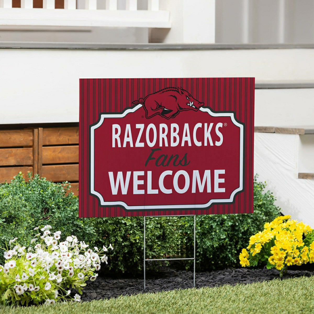 University of Arkansas Coroplast Yard Sign, "Fans Welcome"