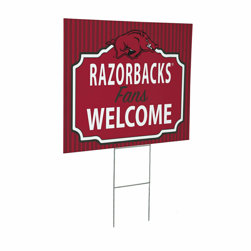 University of Arkansas Coroplast Yard Sign, "Fans Welcome"