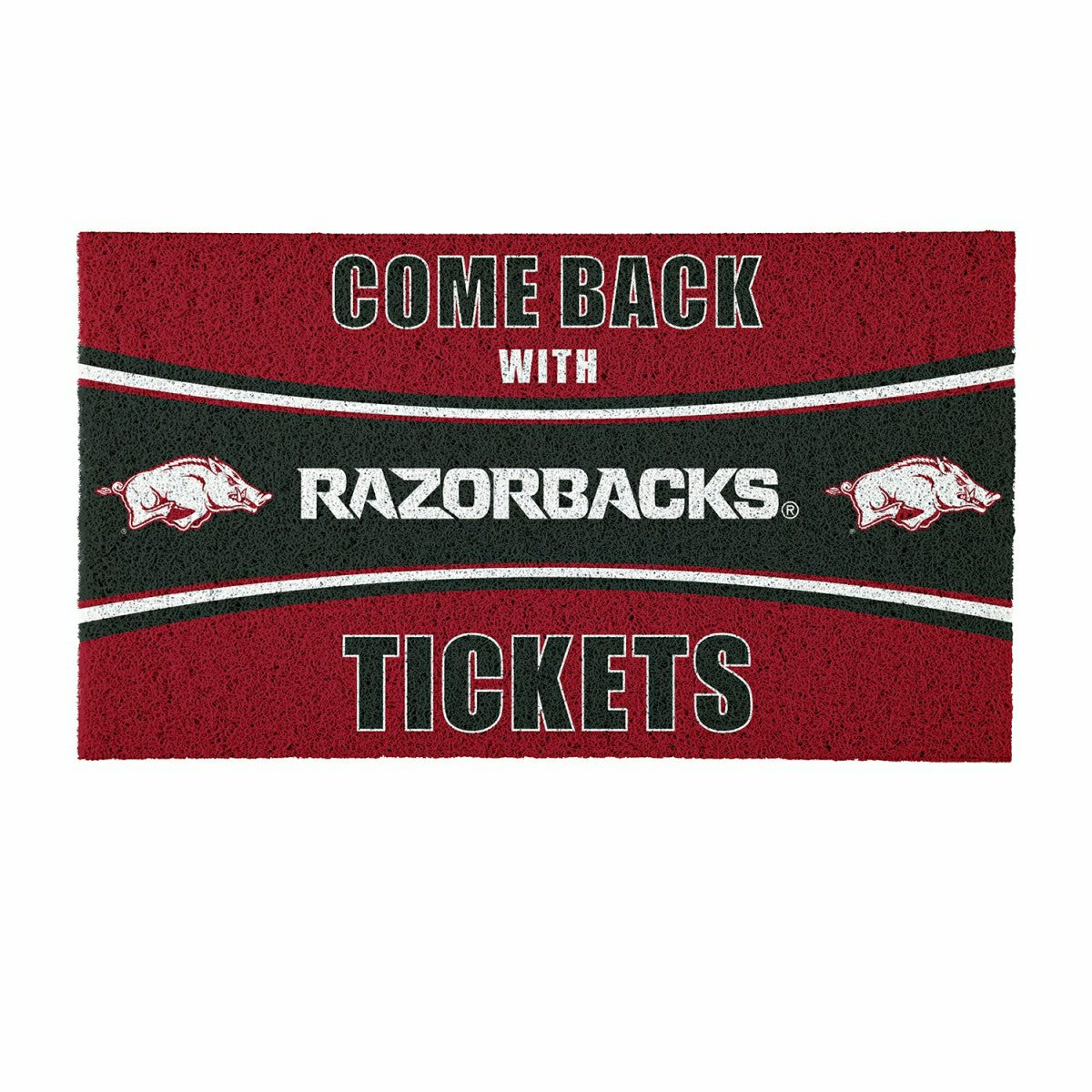 28" x 16" PVC Trapper Mat, Come Back with Tickets, University of Arkan