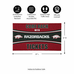 28" x 16" PVC Trapper Mat, Come Back with Tickets, University of Arkan