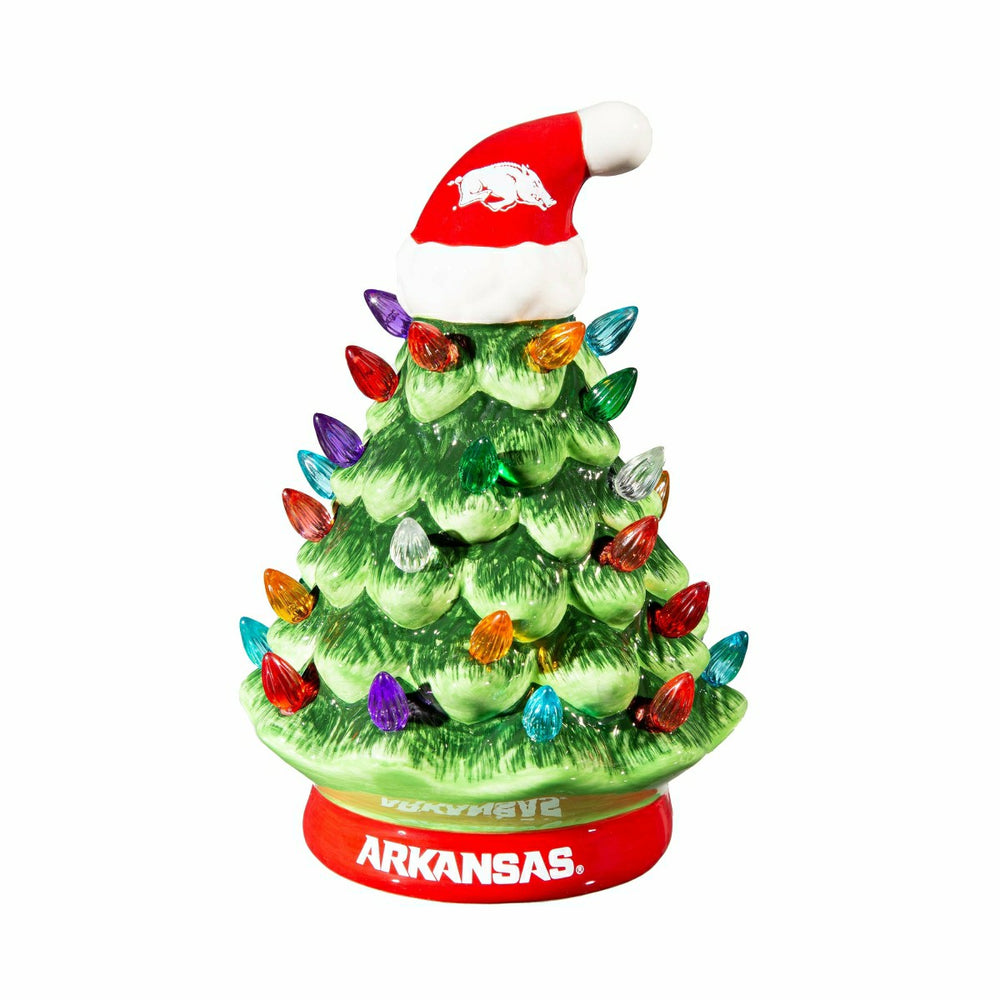 8" LED Ceramic Christmas Tree, University of Arkansas