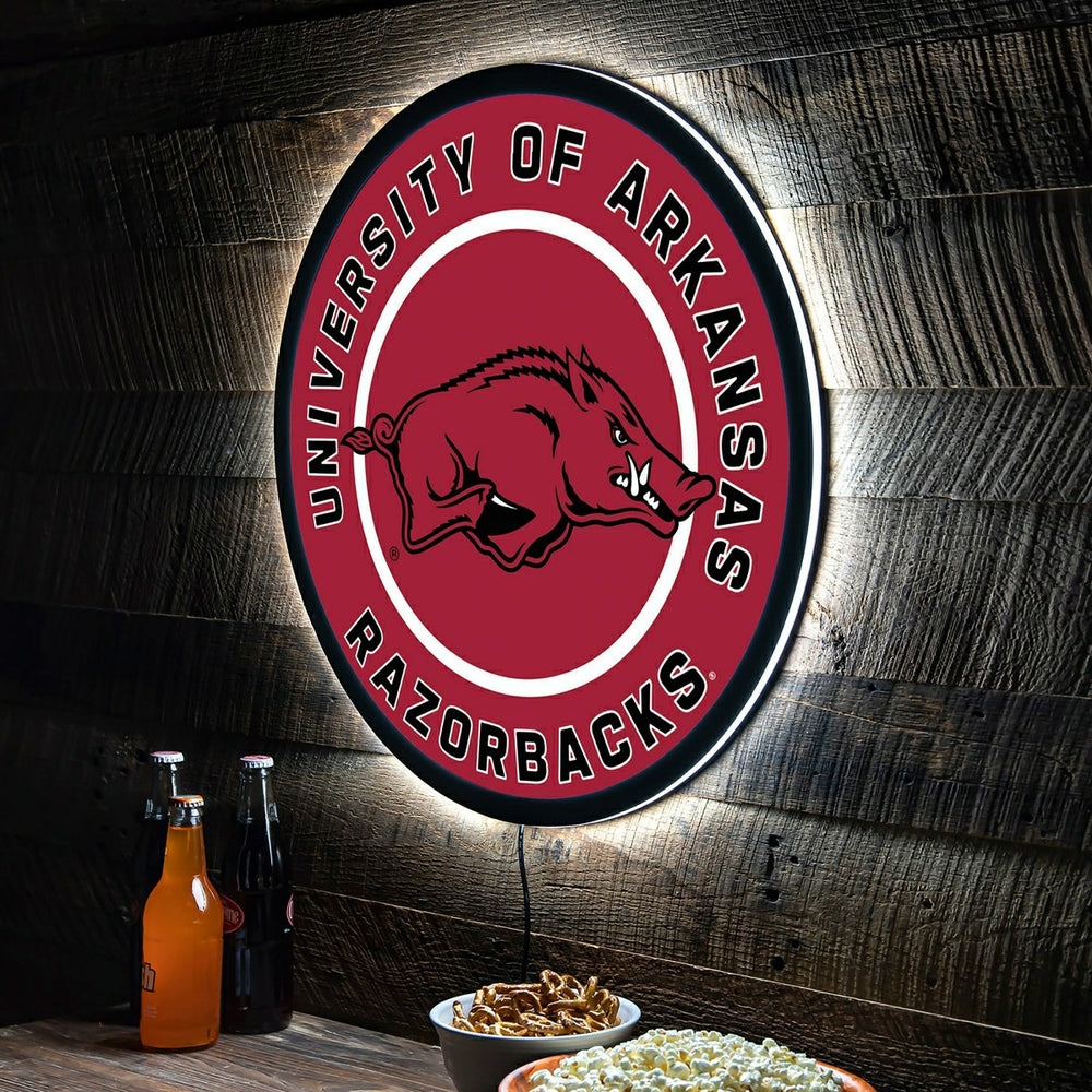 LED Wall Decor, Round, University of Arkansas
