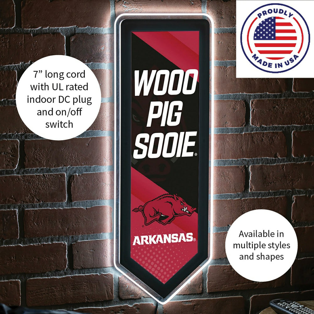 LED Wall Decor, Pennant, University of Arkansas