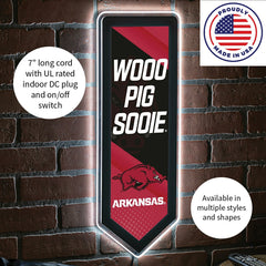 LED Wall Decor, Pennant, University of Arkansas