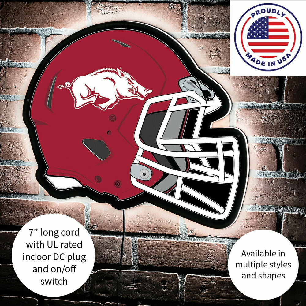 LED Wall Decor, Helmet, University of Arkansas