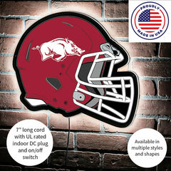 LED Wall Decor, Helmet, University of Arkansas