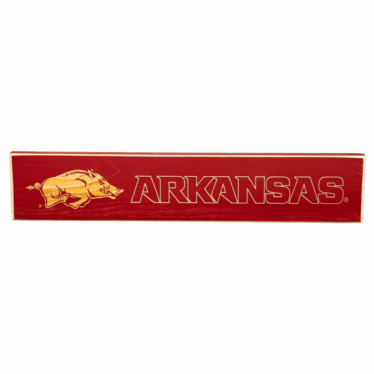 University of Arkansas Engraved Wood Sign, 3.5" x 18"