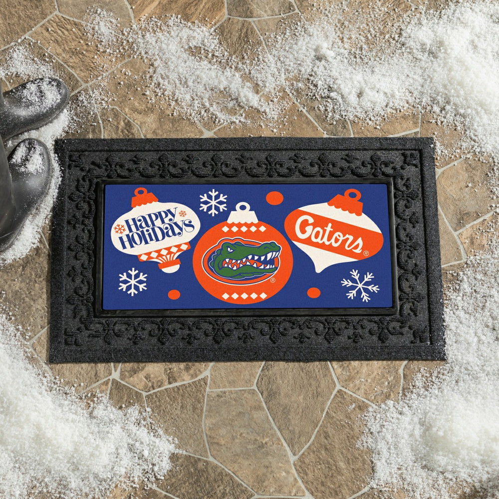 University of Florida Holiday Flocked Coir Sassafras Switch Mat, 22"x1