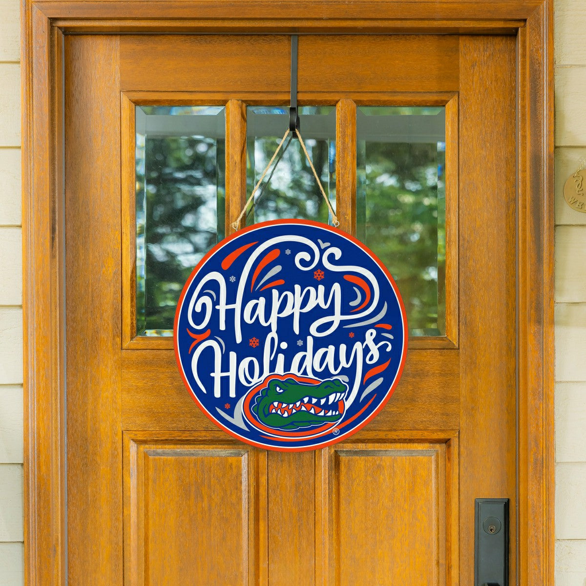 University of Florida Holiday Round Door Décor with Hanging Rope, 18x1