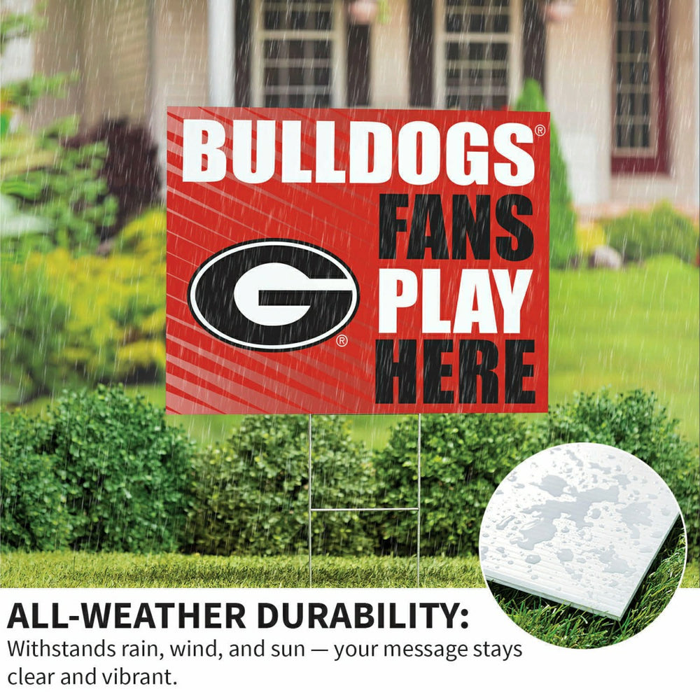 University of Georgia Coroplast Yard Sign "Fans Play Here"