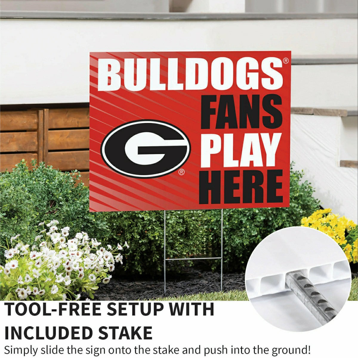 University of Georgia Coroplast Yard Sign "Fans Play Here"
