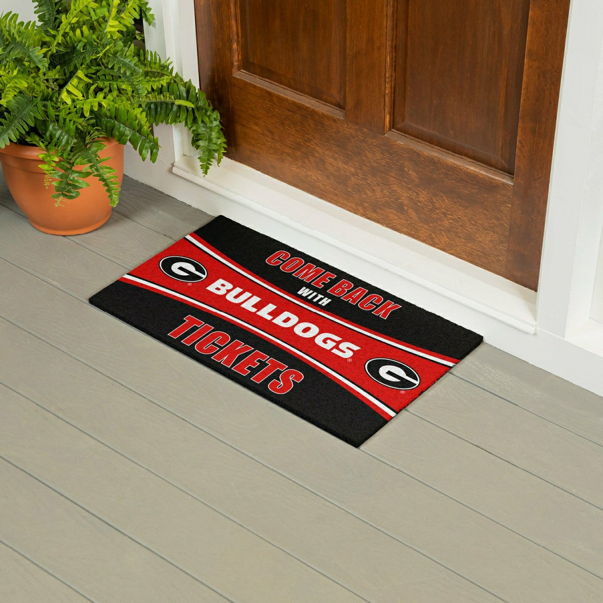 28" x 16" PVC Trapper Mat, Come Back with Tickets, University of Georg