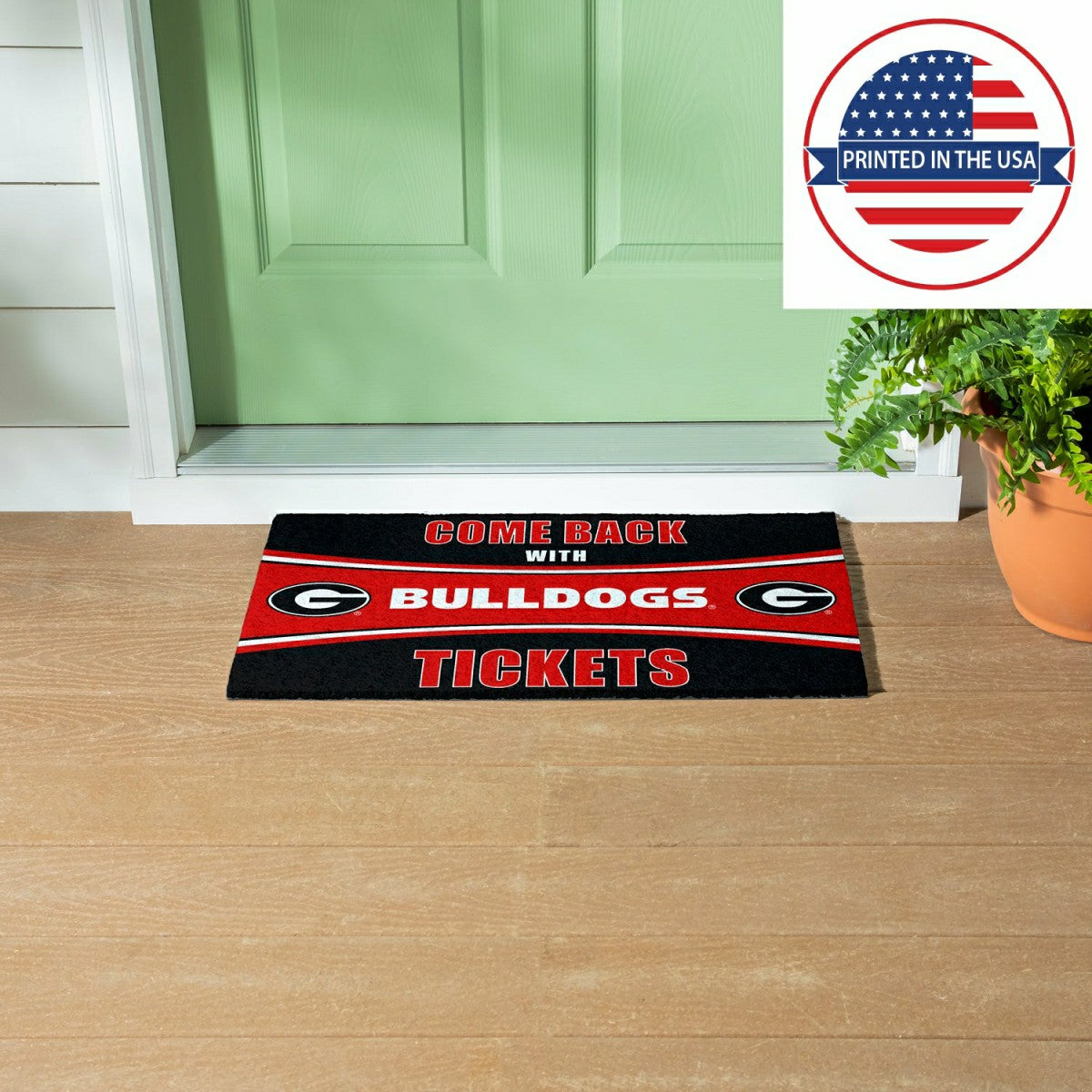 28" x 16" PVC Trapper Mat, Come Back with Tickets, University of Georg