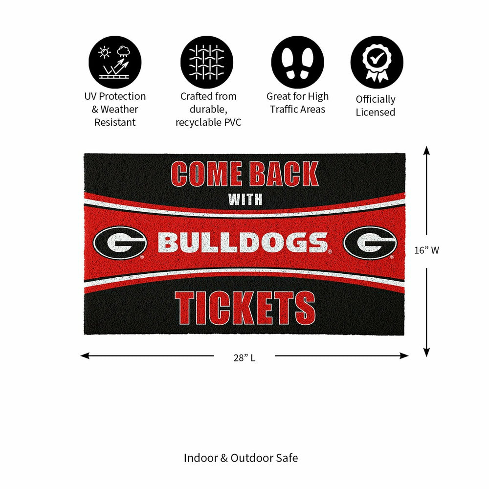 28" x 16" PVC Trapper Mat, Come Back with Tickets, University of Georg