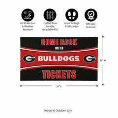 28" x 16" PVC Trapper Mat, Come Back with Tickets, University of Georg