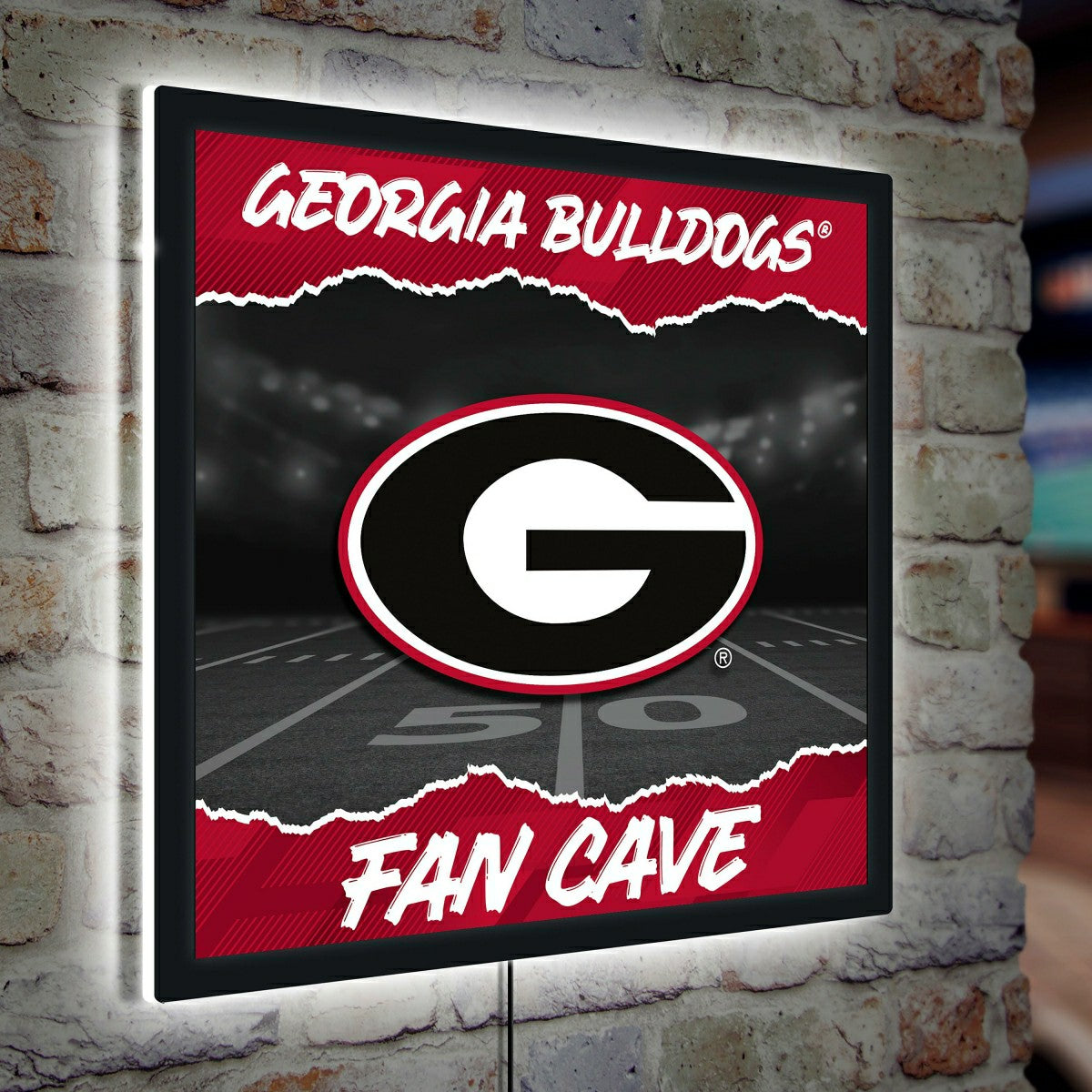 University of Georgia 23"H x 23"L LED Wall Decor, Edgelite, Square