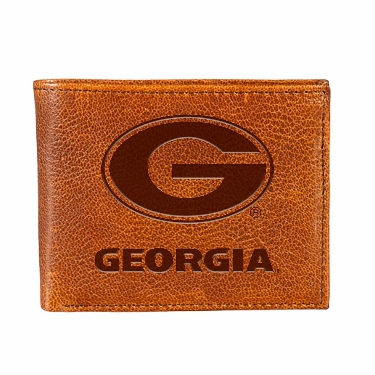 University of Georgia, Embossed 100% Genuine Tumbled Leather Passcase