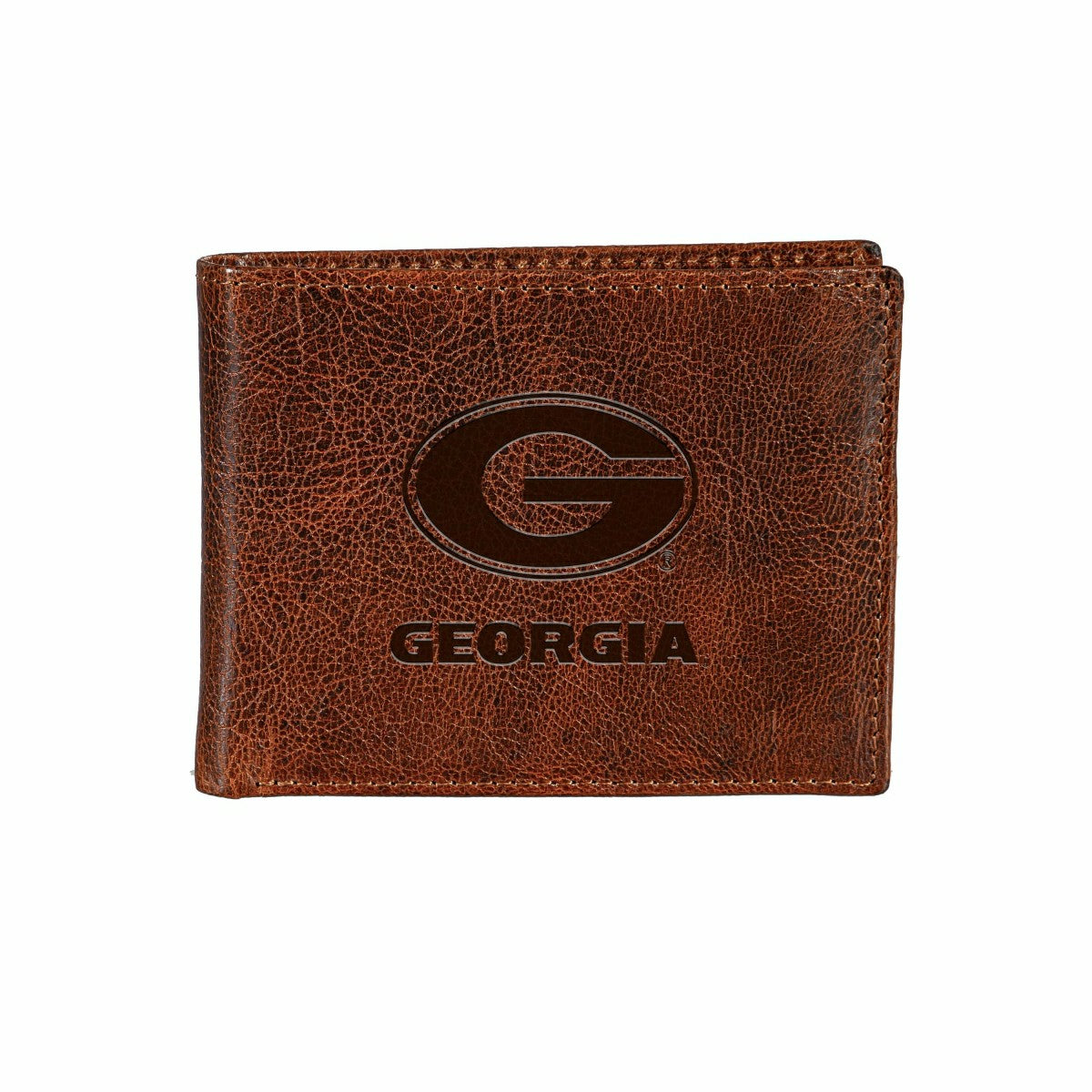 University of Georgia, Embossed 100% Genuine Tumbled Leather Passcase