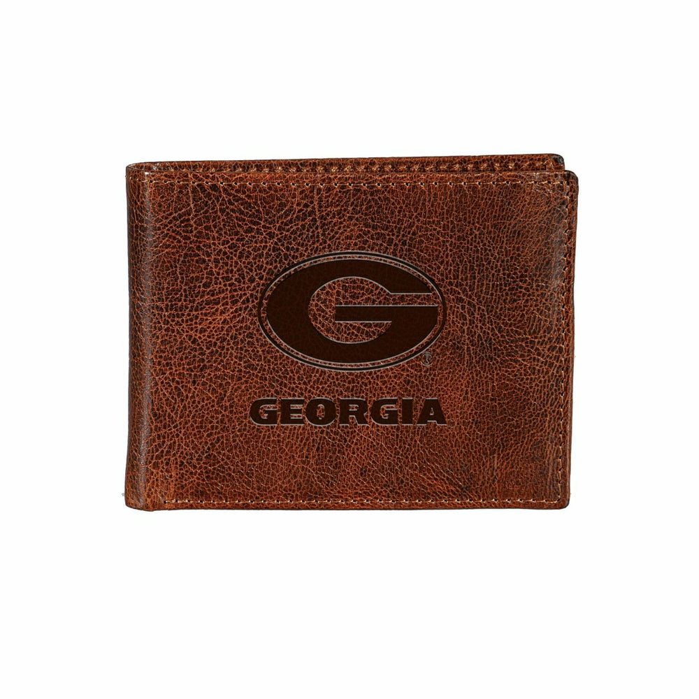 University of Georgia, Embossed 100% Genuine Tumbled Leather Passcase