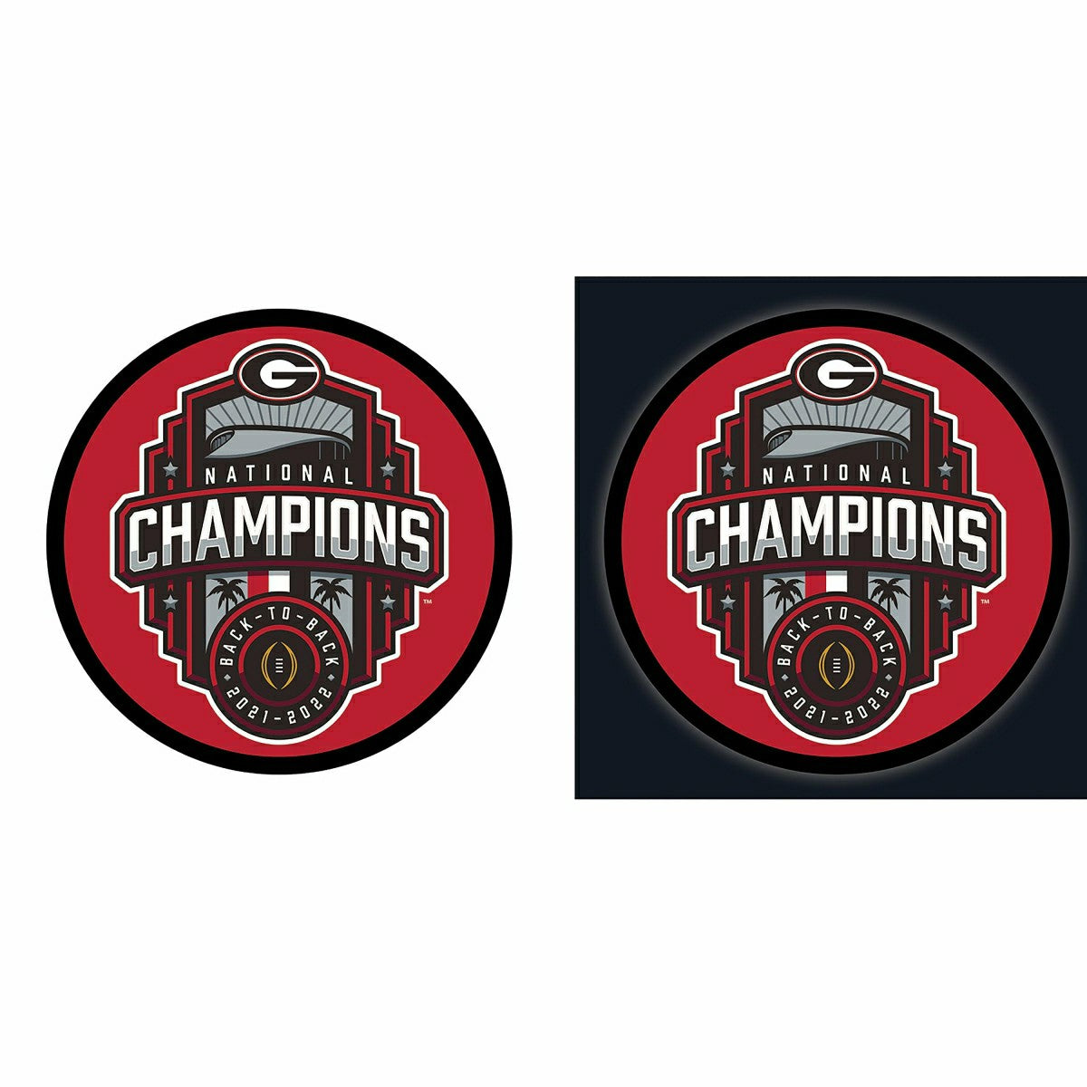 University of Georgia National Champions College Large Round Edgelite