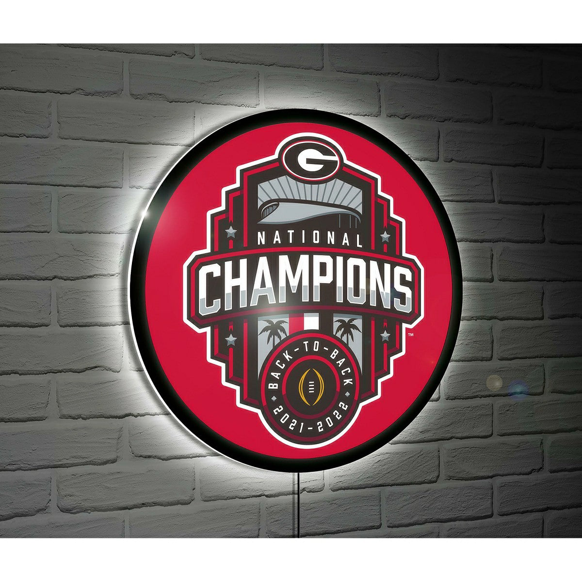 University of Georgia National Champions College Large Round Edgelite