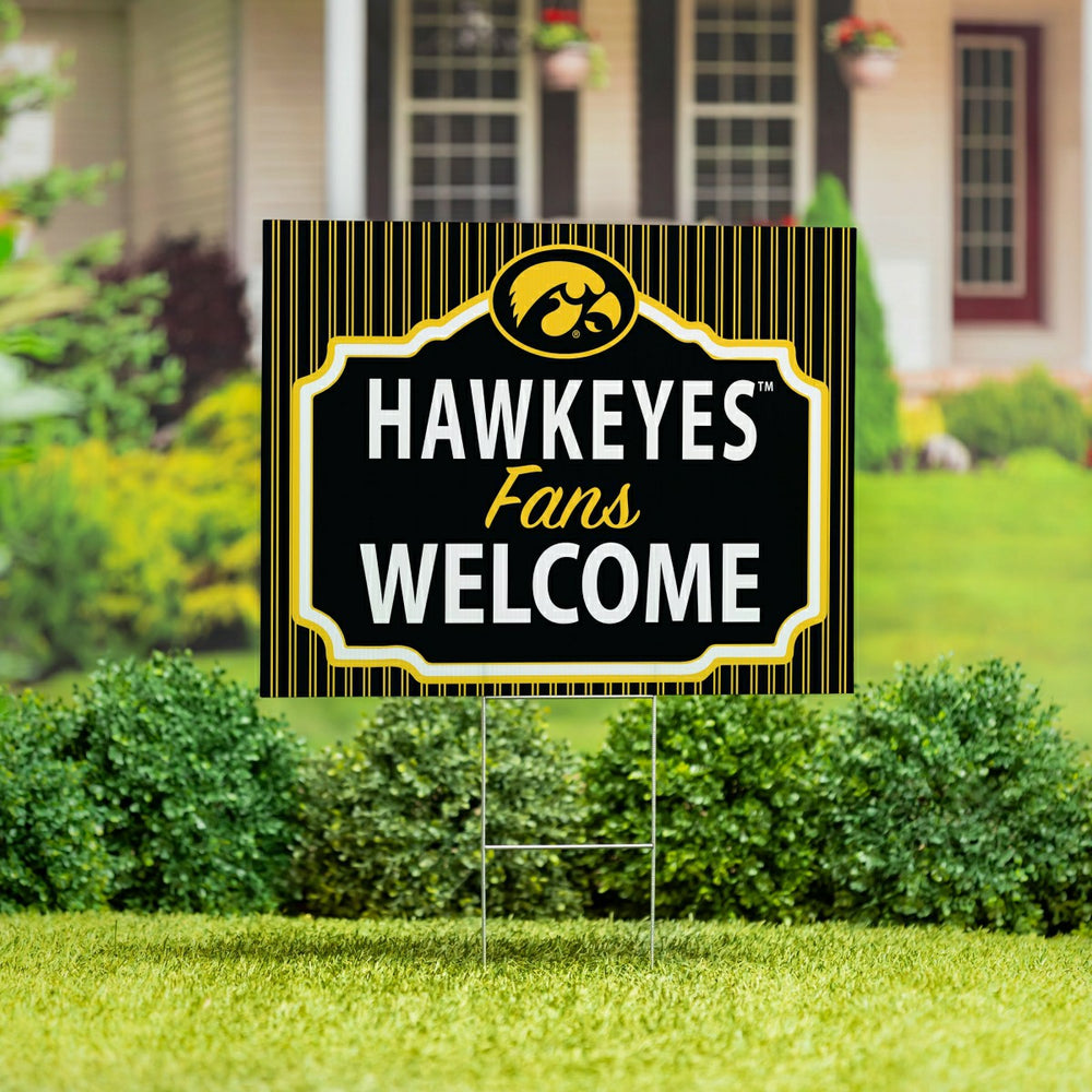 University of Iowa Coroplast Yard Sign, "Fans Welcome"