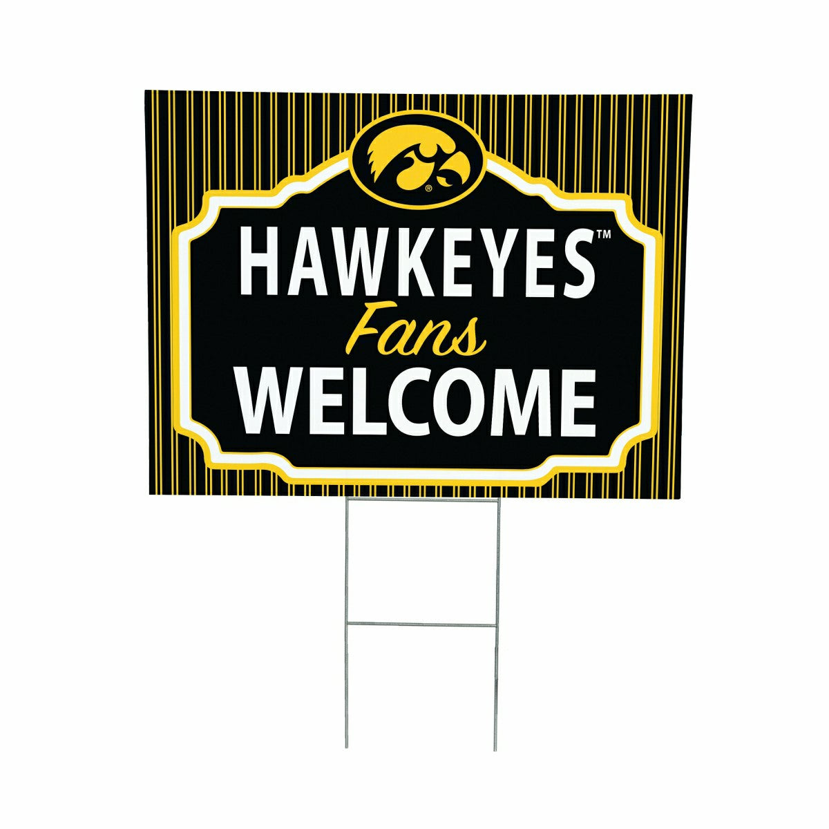 University of Iowa Coroplast Yard Sign, "Fans Welcome"