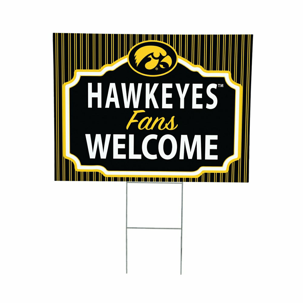University of Iowa Coroplast Yard Sign, "Fans Welcome"