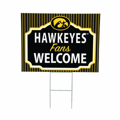 University of Iowa Coroplast Yard Sign, "Fans Welcome"
