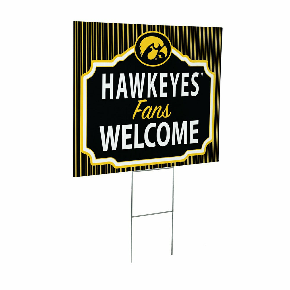 University of Iowa Coroplast Yard Sign, "Fans Welcome"