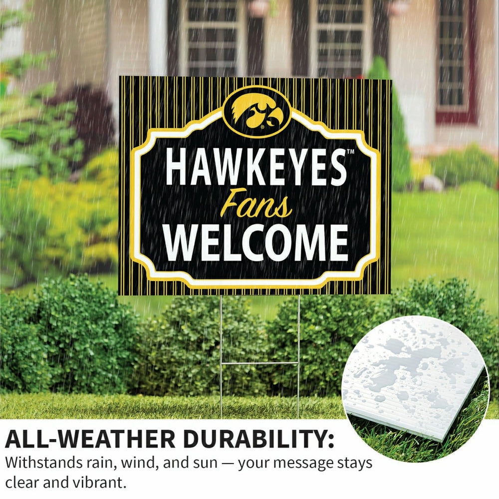 University of Iowa Coroplast Yard Sign, "Fans Welcome"