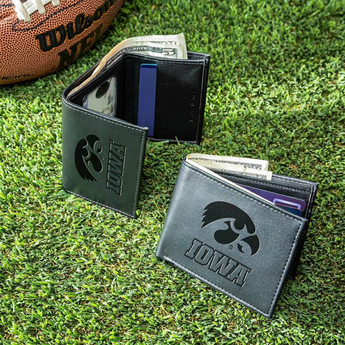 University of Iowa, Bi-Fold and Tri-Fold Wallet Gift Set, Black