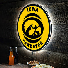 LED Wall Decor, Round, University of Iowa