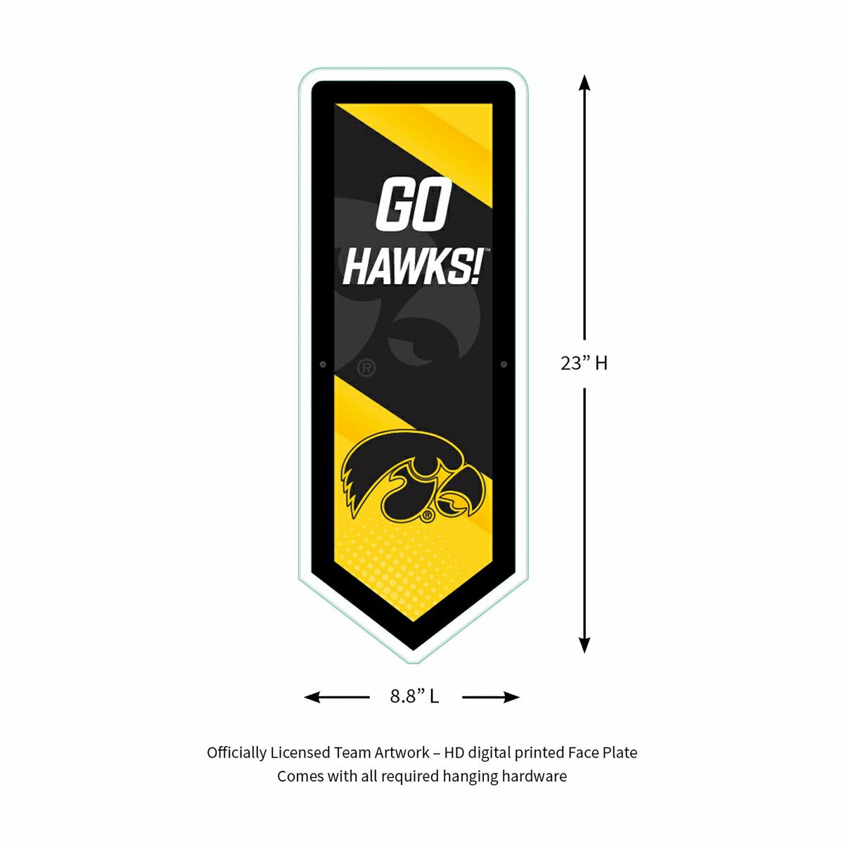 LED Wall Decor, Pennant, University of Iowa