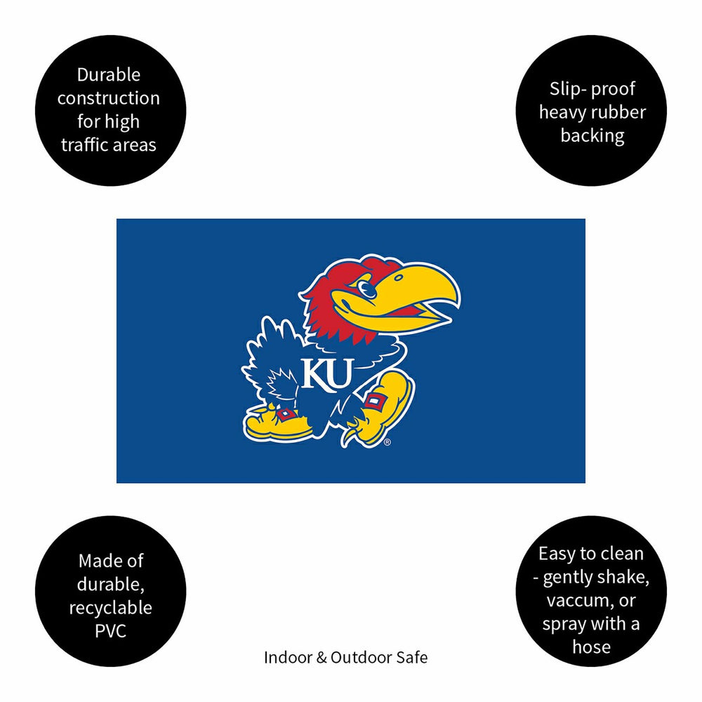 Full Color PVC Mat, 16" x 28", University of Kansas