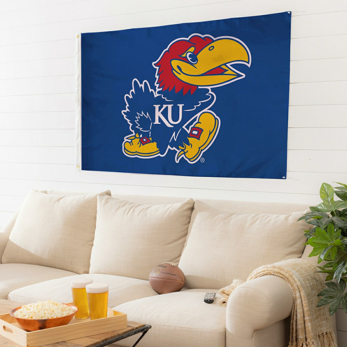 University of Kansas Single Sided Estate Flag with 2 Grommets, 3'x5'