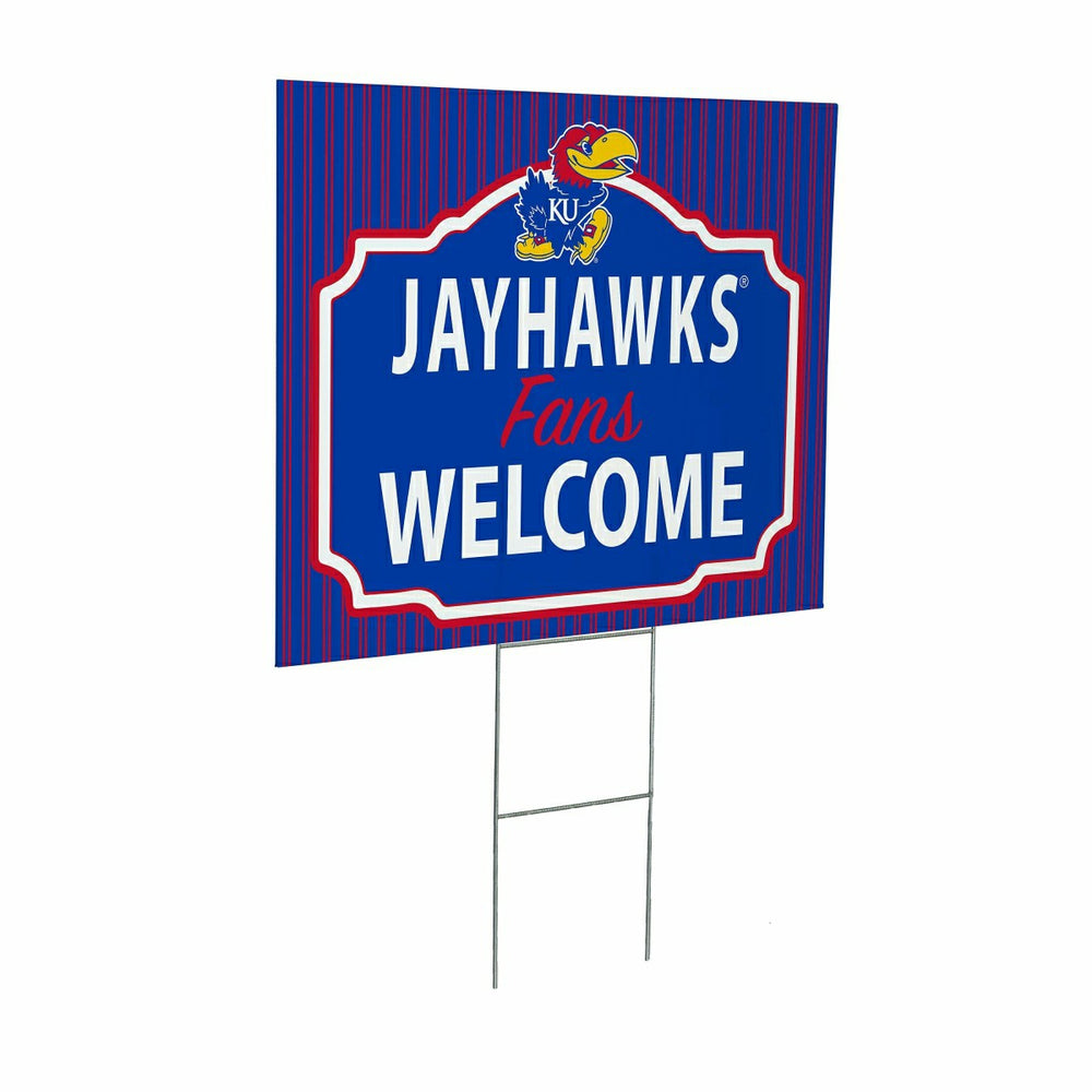 University of Kansas Coroplast Yard Sign, "Fans Welcome"