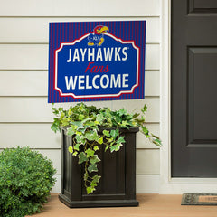 University of Kansas Coroplast Yard Sign, "Fans Welcome"