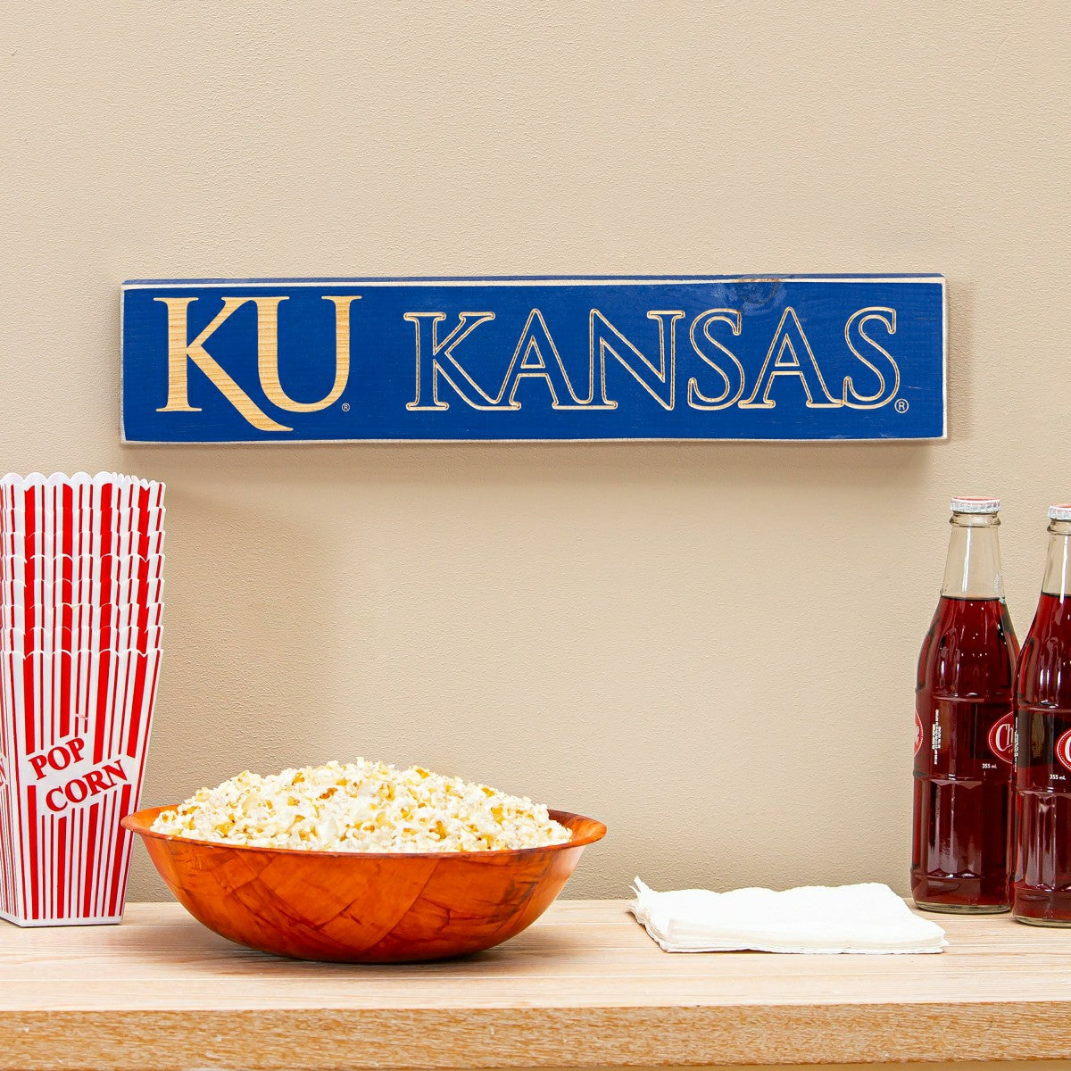 University of Kansas Engraved Wood Sign, 3.5" x 18"