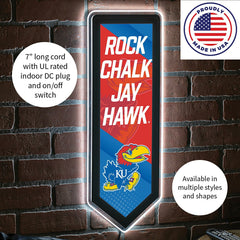 LED Wall Decor, Pennant, University of Kansas