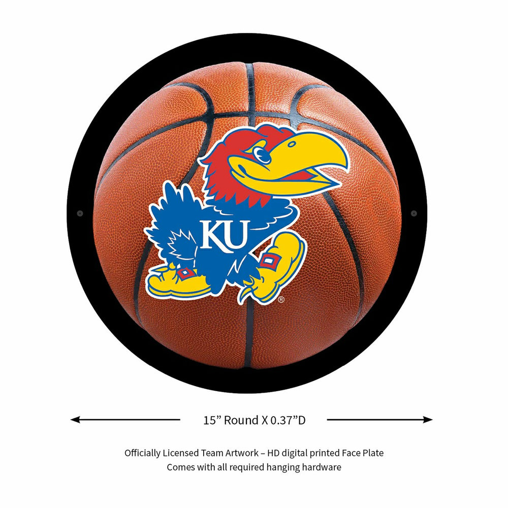 LED Wall Decor, Round, Med, Kansas Basketball