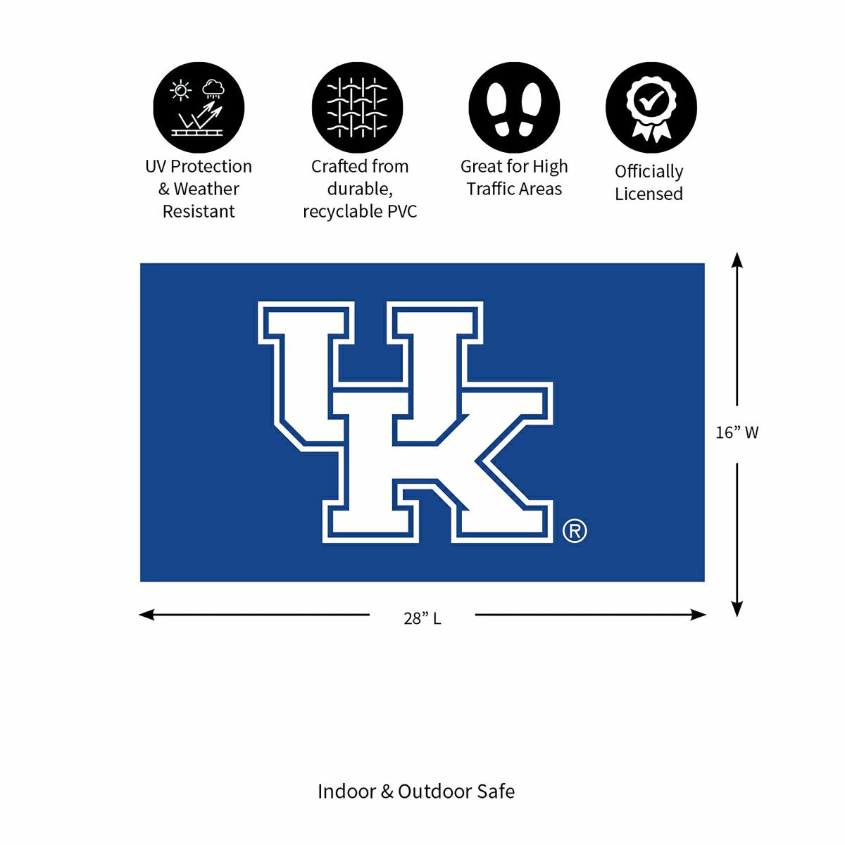 Full Color PVC Mat, 16" x 28", University of Kentucky