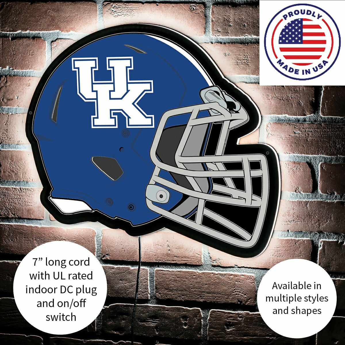 LED Wall Decor, Helmet, University of Kentucky