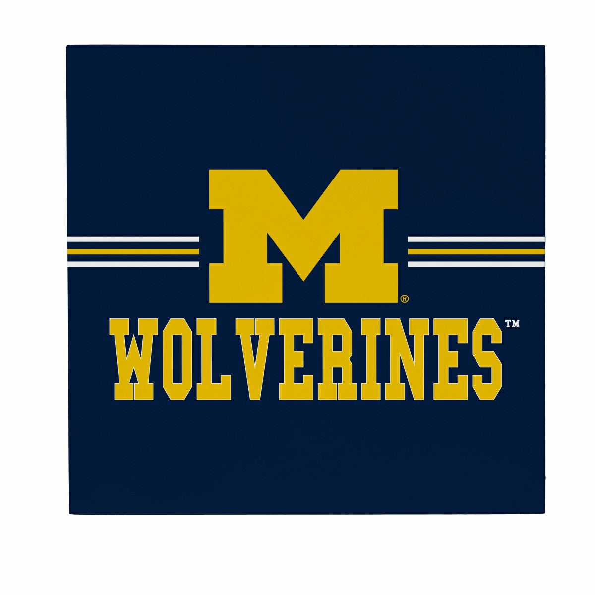 University Of Michigan Wood Wall Sign, 12x12