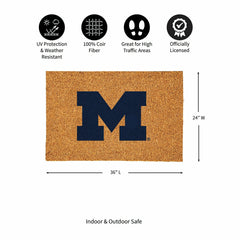 University Of Michigan Large Full Color Coir Mat, 36"x24"