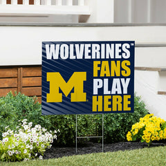 University Of Michigan Coroplast Yard Sign "Fans Play Here"