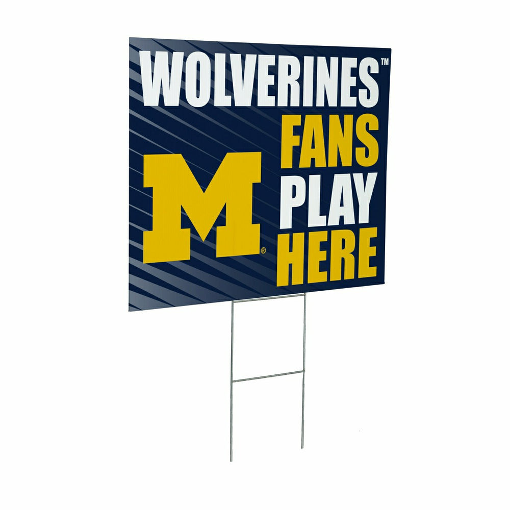 University Of Michigan Coroplast Yard Sign "Fans Play Here"