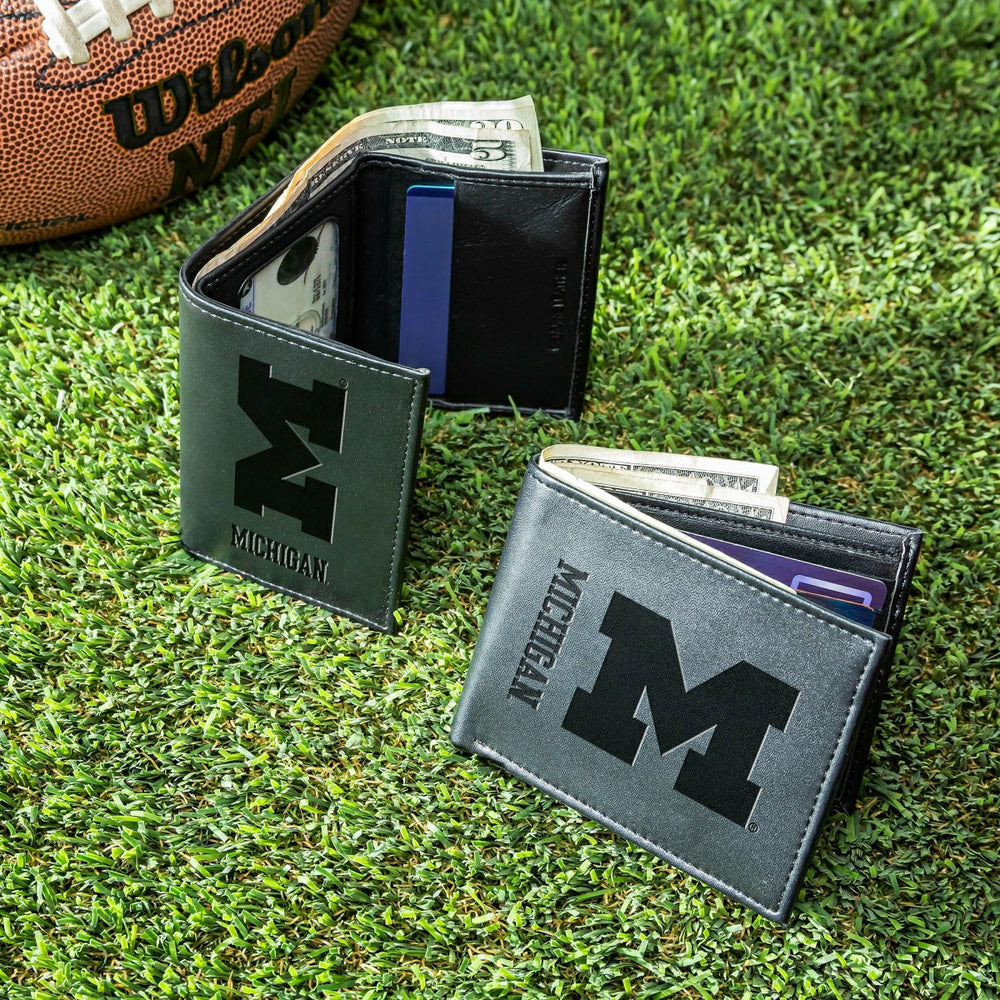 University Of Michigan, Bi-Fold and Tri-Fold Wallet Gift Set, Black