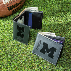 University Of Michigan, Bi-Fold and Tri-Fold Wallet Gift Set, Black