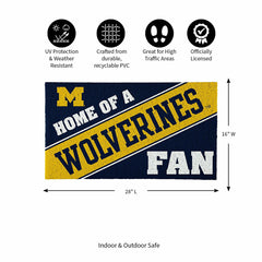 University Of Michigan, PVC Mat COLOR, Home of a Fan
